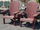 Raised Adirondack Chairs in Cherrywood Poly Lumber Outdoor Patio Furniture